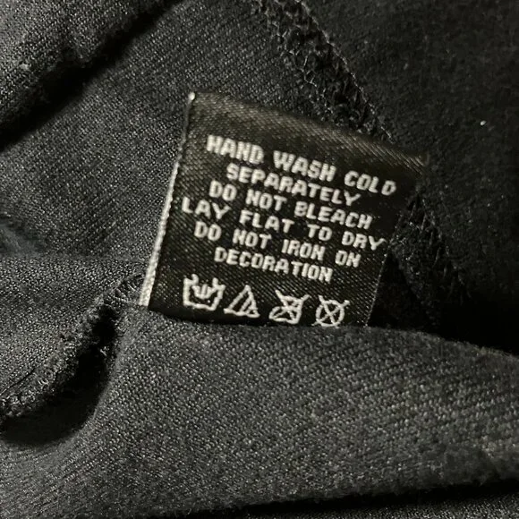 BCBG Maxazria Black Velour Hoodie With Green Butterflies, Size Large, Full Zip - Picture 12 of 13